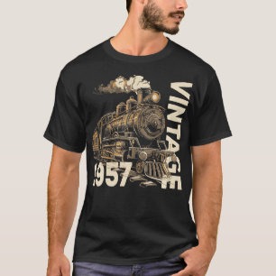 Camiseta Vintage 1957 Steampunk Steam Train Locomotive 67th
