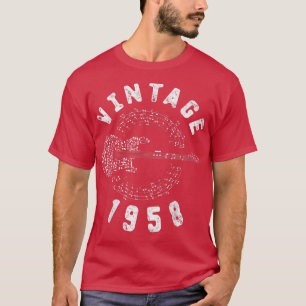 Camiseta Vintage 1958 Birthday Limited Edition Guitar Music