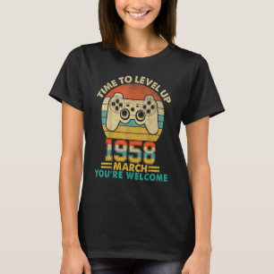 Camiseta Vintage 1958 Marzo 64 años de edad Video Gamer 64t