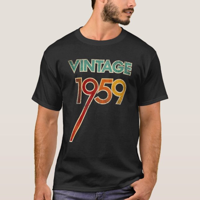 Camiseta Vintage 1959 62Nº Nacimiento Para Hombres Mujeres  (Anverso)