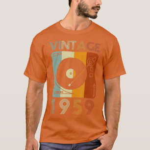 Camiseta Vintage 1959 Retro Record Player Birthday Vinyl