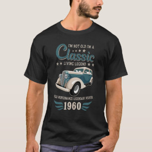 Camiseta Vintage 1960 Birthday Classic Car Para Leyendas Na