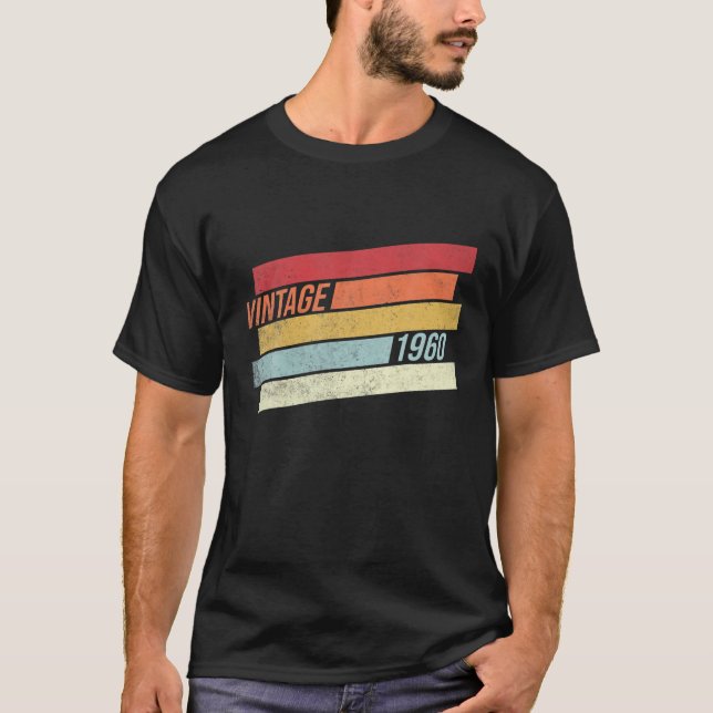 Camiseta Vintage 1960 Cumpleaños (Anverso)