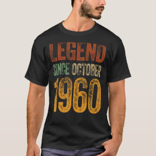 Camiseta Vintage 1960 Cumpleaños Leyenda Nacida Octubre Des