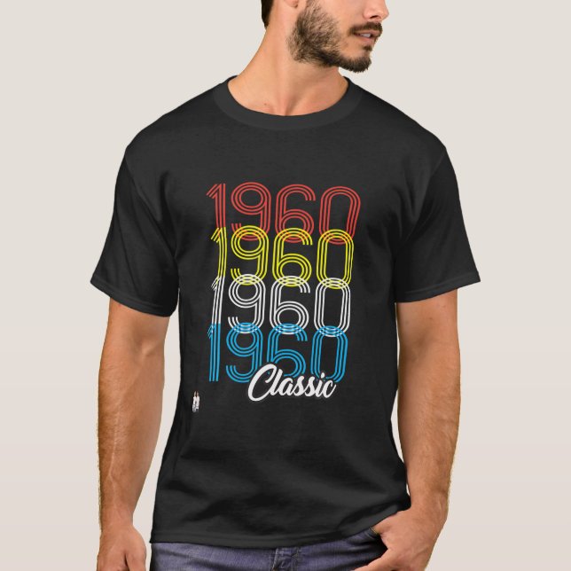 Camiseta Vintage 1960 Cumpleaños O Aniversario Clásico (Anverso)
