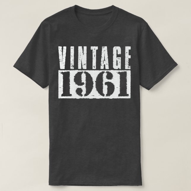 Camiseta Vintage 1961 Vintage White Text (Diseño del anverso)