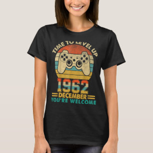 Camiseta Vintage 1962 Diciembre 60 Años Video Gamer 60th Bi