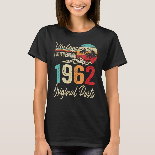 Camiseta Vintage 1962 Partes originales 60 cumpleaños (Anverso)
