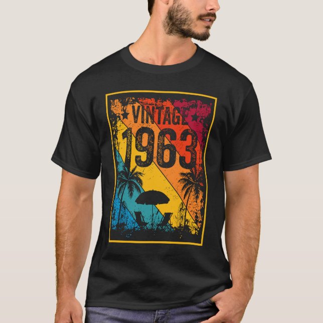 Camiseta Vintage 1963 60 años 60 cumpleaños 1 (Anverso)