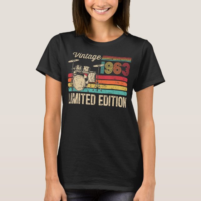 Camiseta Vintage 1963 Drums 60th Birthday Drummer (Anverso)