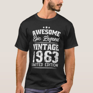 Camiseta Vintage 1963 Retro 63 años 63 años