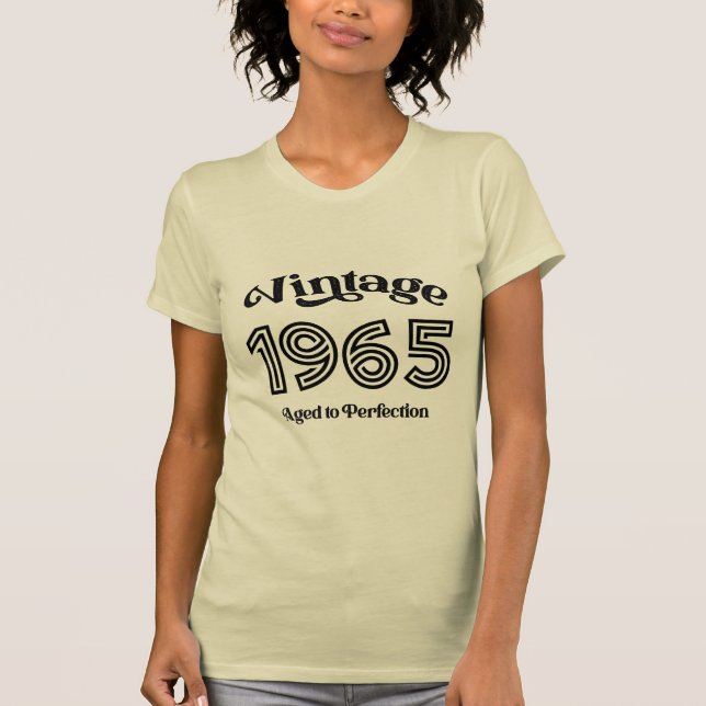 Camiseta Vintage 1965 Cumpleaños, edad a perfección (Anverso)
