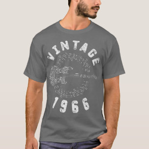 Camiseta Vintage 1966 Birthday Limited Edition Guitar Music
