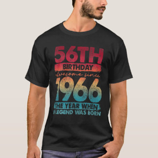 Camiseta Vintage 1966 Limited Edition 1966 56 Years Old 56T