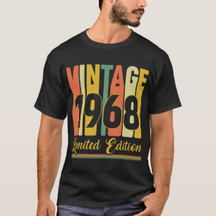 Camiseta Vintage 1968 Limited Edition Retro Cumpleaños