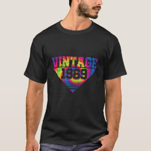 Camiseta Vintage 1969 Tie Dye Splash Color Triangle Birthda