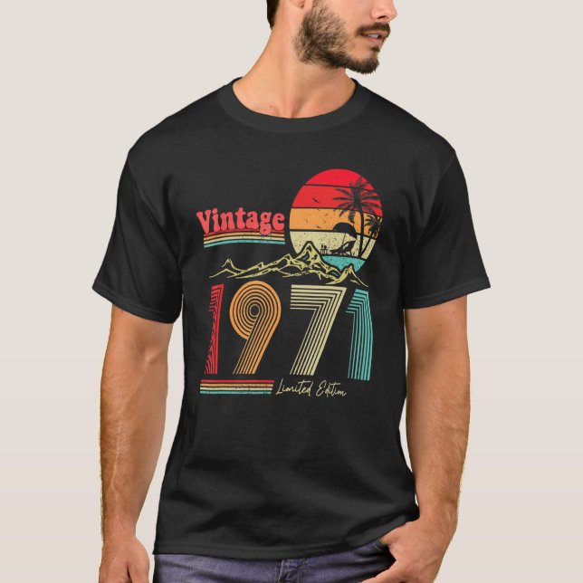 Camiseta Vintage 1971 51ª Nacimiento Mujeres 1971 (Anverso)