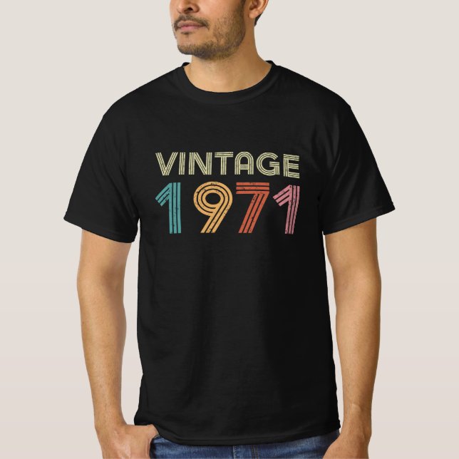 Camiseta Vintage 1971 Birthdate Men's (Anverso)