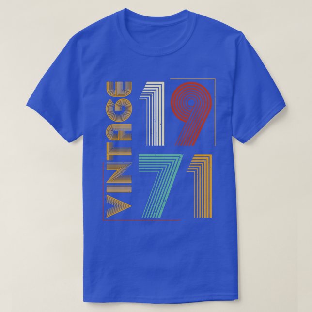 Camiseta Vintage 1971 Cumpleaños (Diseño del anverso)