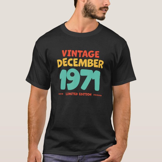 Camiseta Vintage 1971 Diciembre Leyenda Nacida En Diciembre (Anverso)