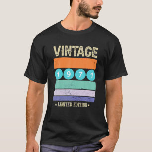 Camiseta Vintage 1971 Hombres Y Mujeres De 50 Años De Edad 