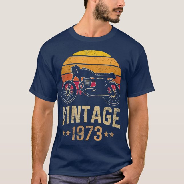Camiseta Vintage 1973 48th Birthday Retro Cafe Racer (Anverso)