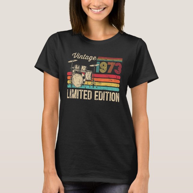 Camiseta Vintage 1973 Bidones 50 Bidones de Cumpleaños (Anverso)