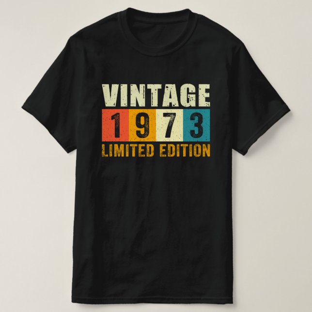 Camiseta Vintage 1973 Cumpleaños - Regalo retro Block Bday (Diseño del anverso)