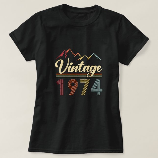 Camiseta Vintage 1974 47th Birthday Retro 47 años (Diseño del anverso)