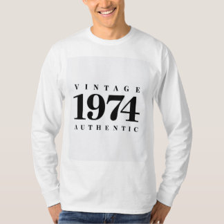 Camiseta Vintage 1974 Auténtico - Ropa de cumpleaños retro