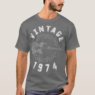 Camiseta Vintage 1974 Birthday Limited Edition Guitar Music