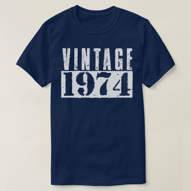 Camiseta Vintage 1974 Vintage White Text (Diseño del anverso)