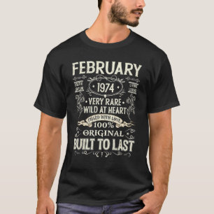Camiseta Vintage 1974 Years Old Febrero 1974 48th Birthday