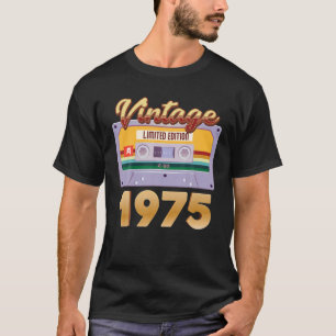 Camiseta Vintage 1975 Nacido En Classic Cassette Tape Limit