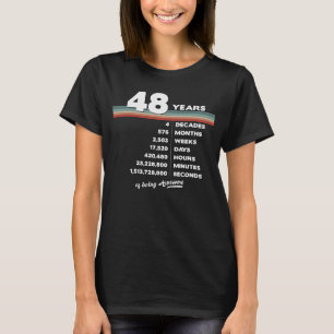 Camiseta Vintage 1975 para hombres mujeres 48 años de edad