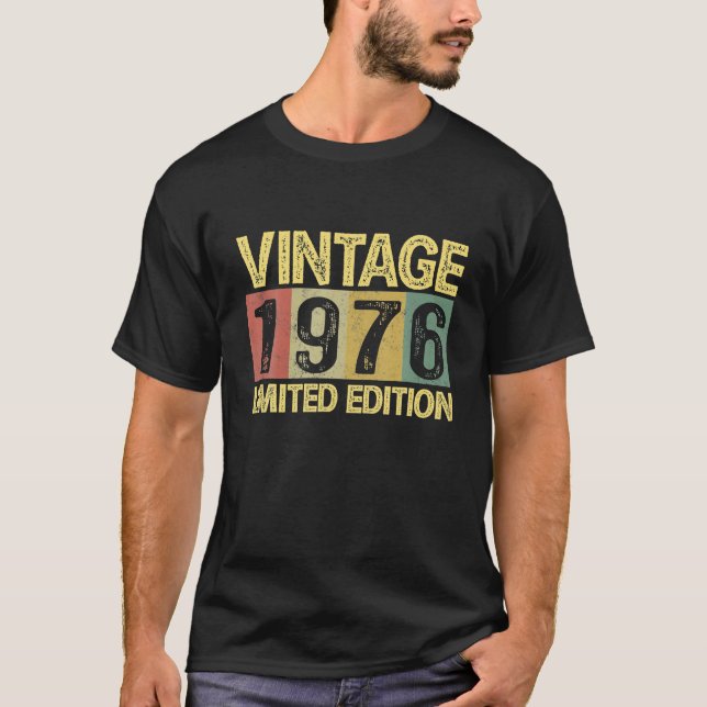 Camiseta Vintage 1976 Bday 46 años Funny 46 cumpleaños (Anverso)
