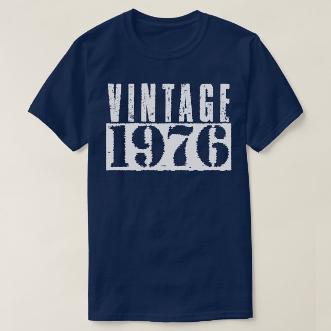 Camiseta Vintage 1976 Vintage White Text (Diseño del anverso)