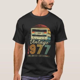 Camiseta Vintage 1977 Casete Retro 1977 49 Cumpleaños 49