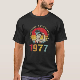 Camiseta Vintage 1977 Nacimiento legendario asombroso épico