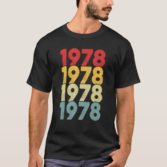 Camiseta Vintage 1978 Birthday Men Retro Legend (Anverso)