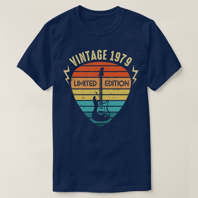 Camiseta Vintage 1979 Guitar Limited Edition 44th Birthday (Diseño del anverso)