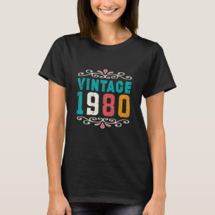 Camiseta Vintage 1980 42º Birthday Retro Hombres Mujeres 42