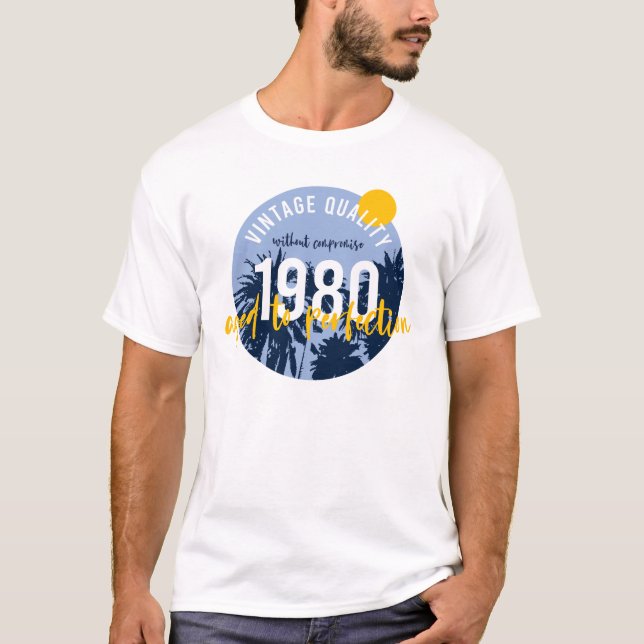 Camiseta Vintage 1980 Aged to perfection (Anverso)