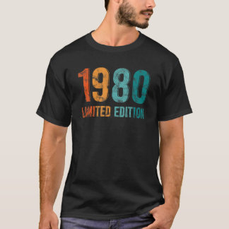 Camiseta Vintage 1980 Cumpleaños De Hombre O Mujer