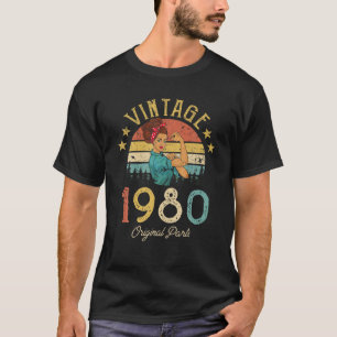 Camiseta Vintage 1980 Hecho en 1980 40º cumpleaños 40 añ