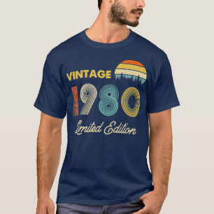 Camiseta Vintage 1980 Limited Edition 40th Birthday