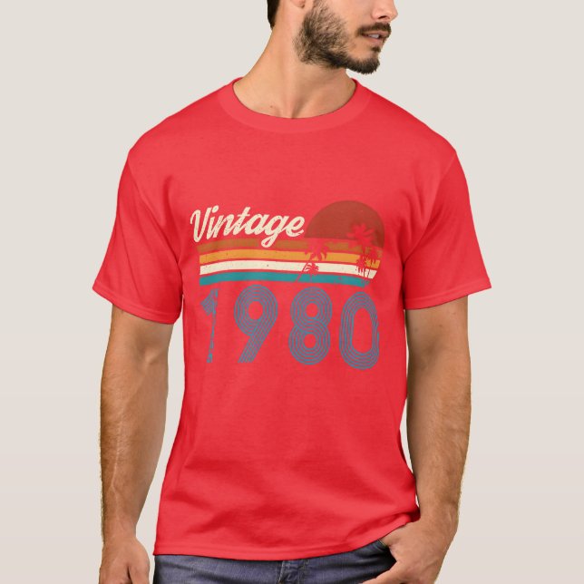 Camiseta Vintage 1980 Vintage Birthday Retro Vintage retro (Anverso)