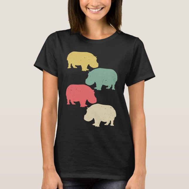 Camiseta Vintage 1980  Women  Hippopotamus Retro (Anverso)