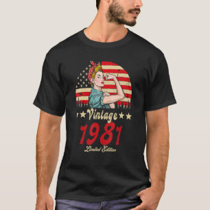 Camiseta Vintage 1981 1981 41st B Day 41 Years