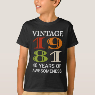 Camiseta Vintage 1981 40 cumpleaños Idea cumpleaños
